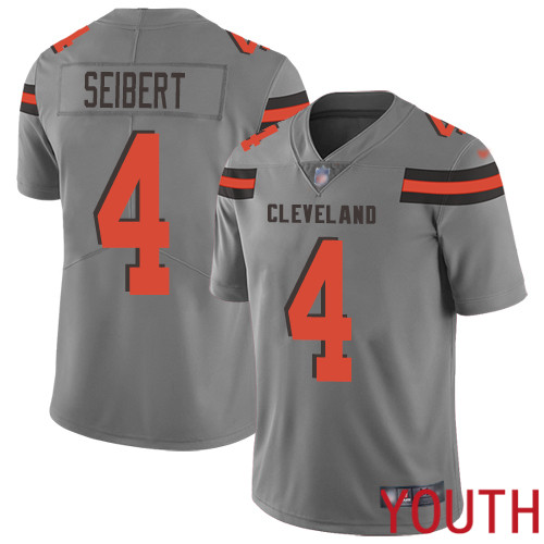 Cleveland Browns Austin Seibert Youth Gray Limited Jersey #4 NFL Football Inverted Legend